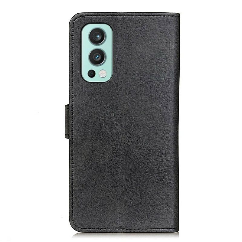 Capa Flip Para OnePlus Nord 2 5G Efeito De Couro Retrô Fosco