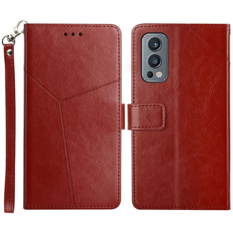 Capa Flip Para OnePlus Nord 2 5G Estilo Couro Geo Y Design