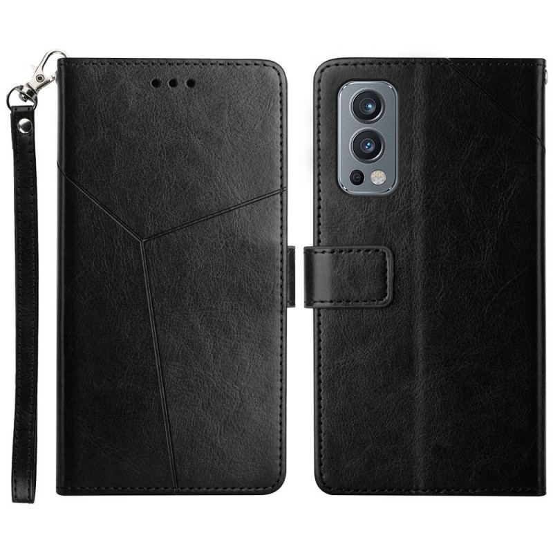 Capa Flip Para OnePlus Nord 2 5G Estilo Couro Geo Y Design