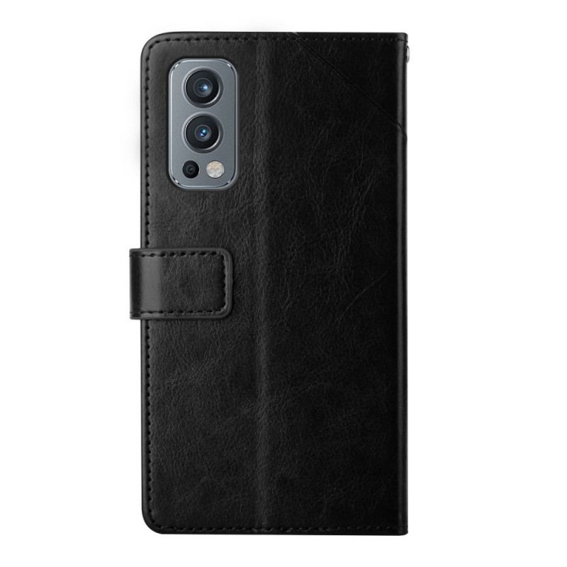 Capa Flip Para OnePlus Nord 2 5G Estilo Couro Geo Y Design