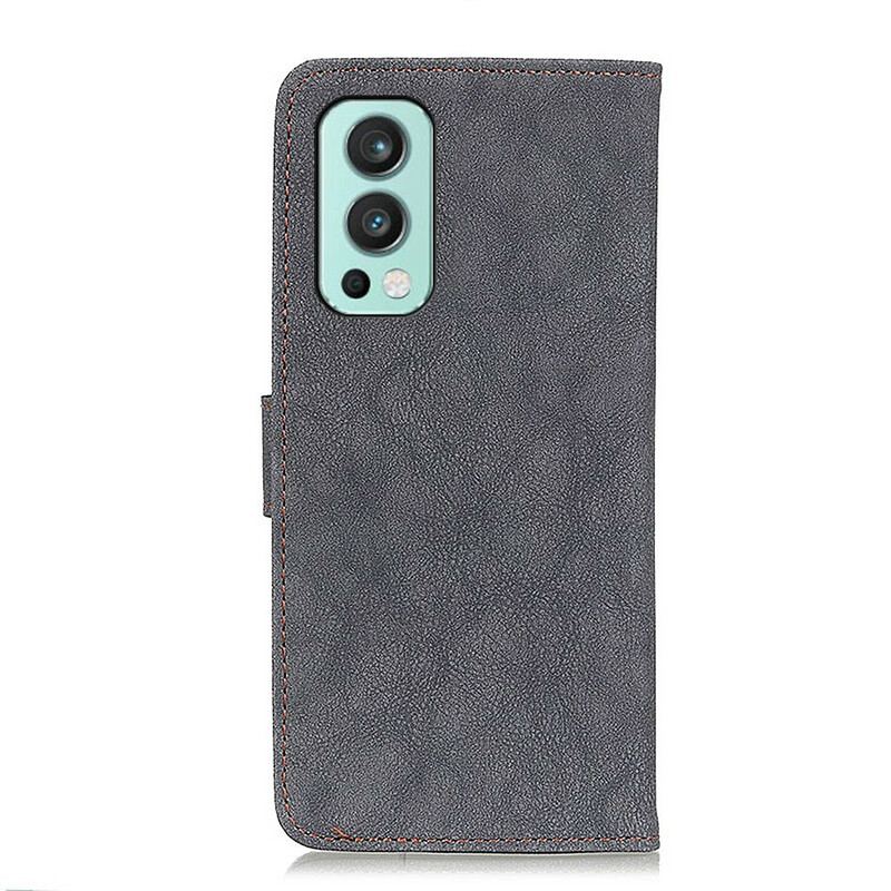 Capa Flip Para OnePlus Nord 2 5G Khazneh Retrô Split Couro Sintético