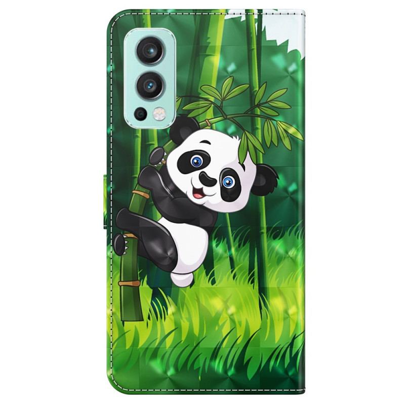 Capa Flip Para OnePlus Nord 2 5G Panda E Bambu