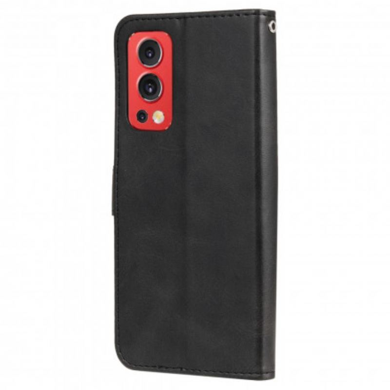 Capa Flip Para OnePlus Nord 2 5G Porta-moedas Vintage