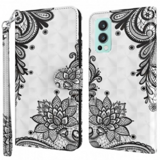 Capa Flip Para OnePlus Nord 2 5G Renda Chique