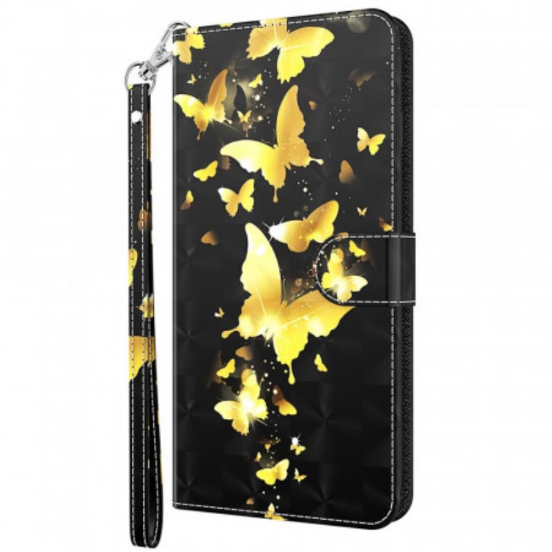 Capa Folio Para OnePlus Nord 2 5G Borboletas Amarelas