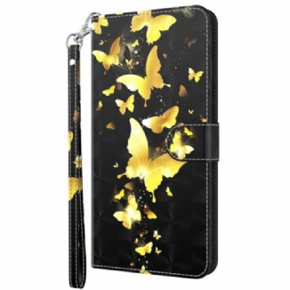 Capa Folio Para OnePlus Nord 2 5G Borboletas Amarelas