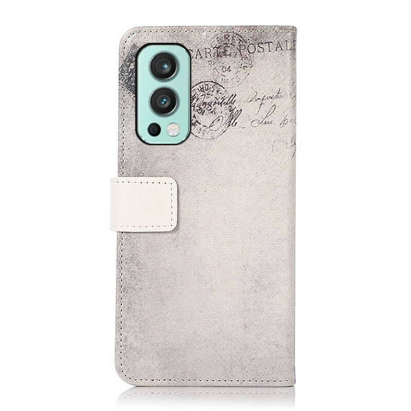 Capa Folio Para OnePlus Nord 2 5G Gato Viajante