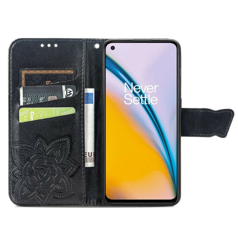 Capa Folio Para OnePlus Nord 2 5G Meia Borboleta