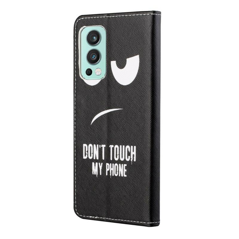 Capa Folio Para OnePlus Nord 2 5G Não Toque No Meu Telefone