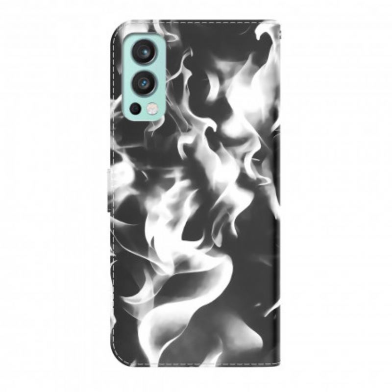 Capa Folio Para OnePlus Nord 2 5G Padrão Abstrato