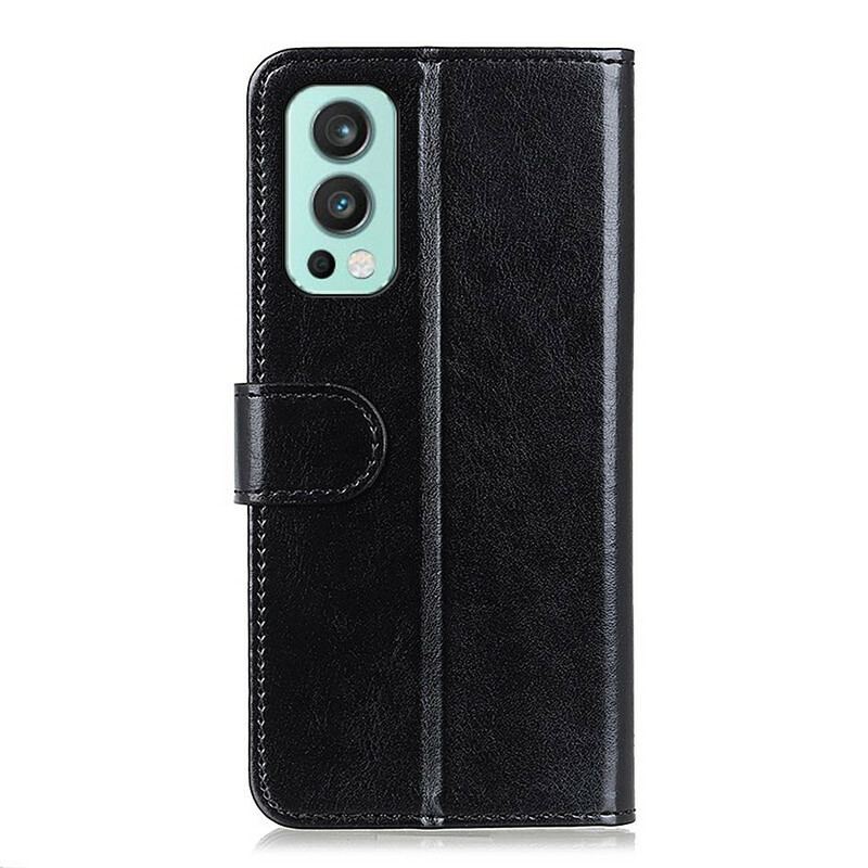 Capa Folio Para OnePlus Nord 2 5G Refinamento De Couro Sintético