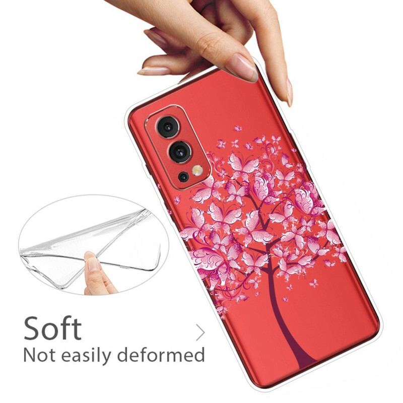 Capa Para OnePlus Nord 2 5G Árvore Borboleta Transparente