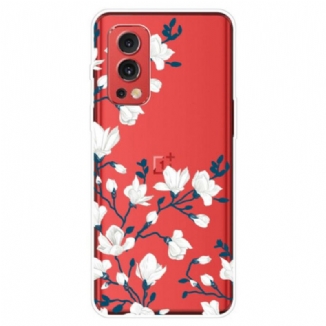 Capa Para OnePlus Nord 2 5G Flores Brancas