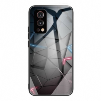 Capa Para OnePlus Nord 2 5G Geometria Do Vidro Temperado