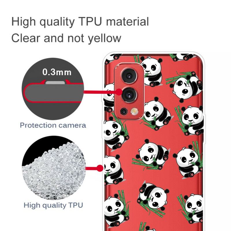 Capa Para OnePlus Nord 2 5G Pequenos Pandas