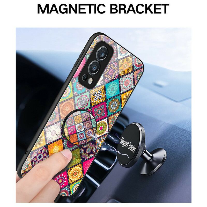 Capa Para OnePlus Nord 2 5G Suporte Magnético Patchwork