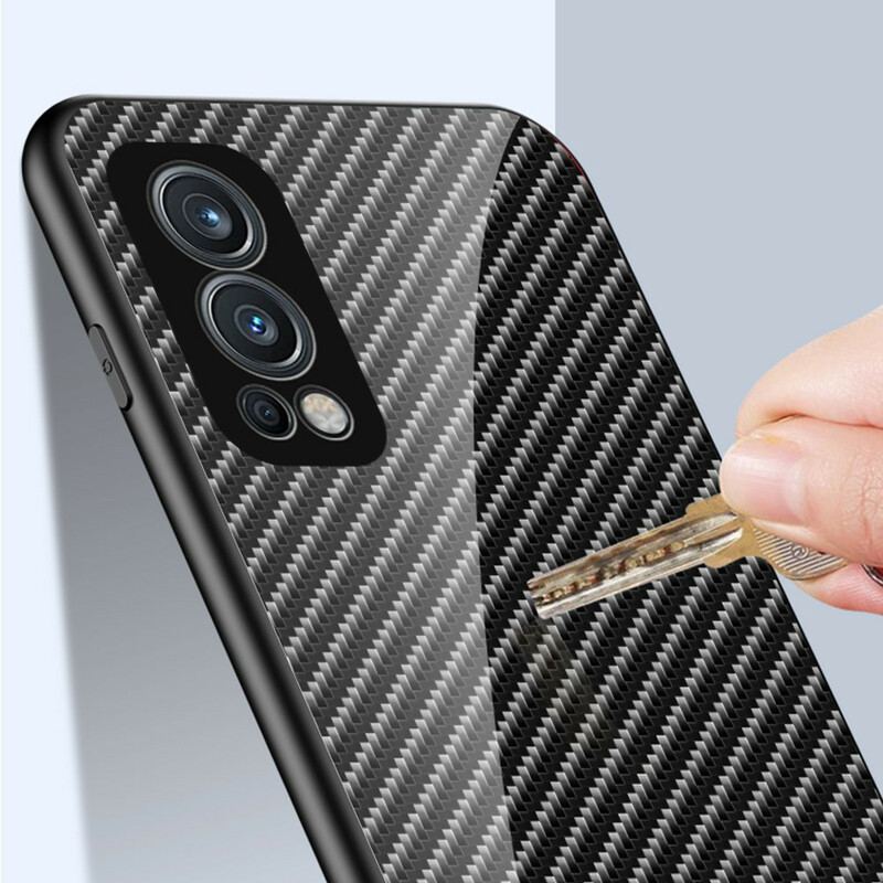 Capa Para OnePlus Nord 2 5G Vidro Temperado De Fibra De Carbono