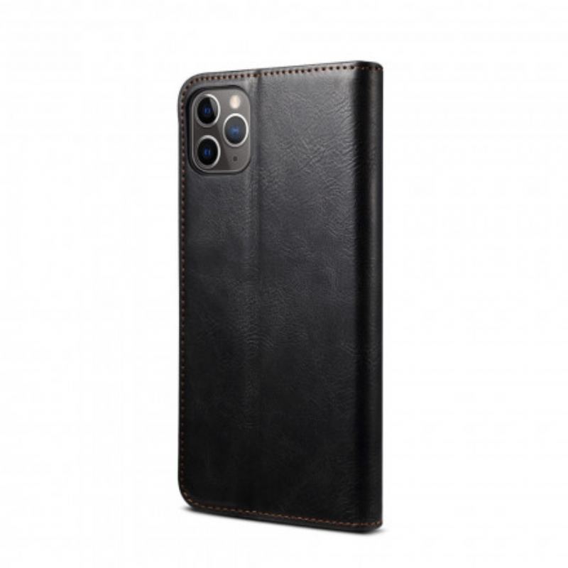 Capa De Celular Para iPhone 11 Pro Flip Couro Sintético Encerado