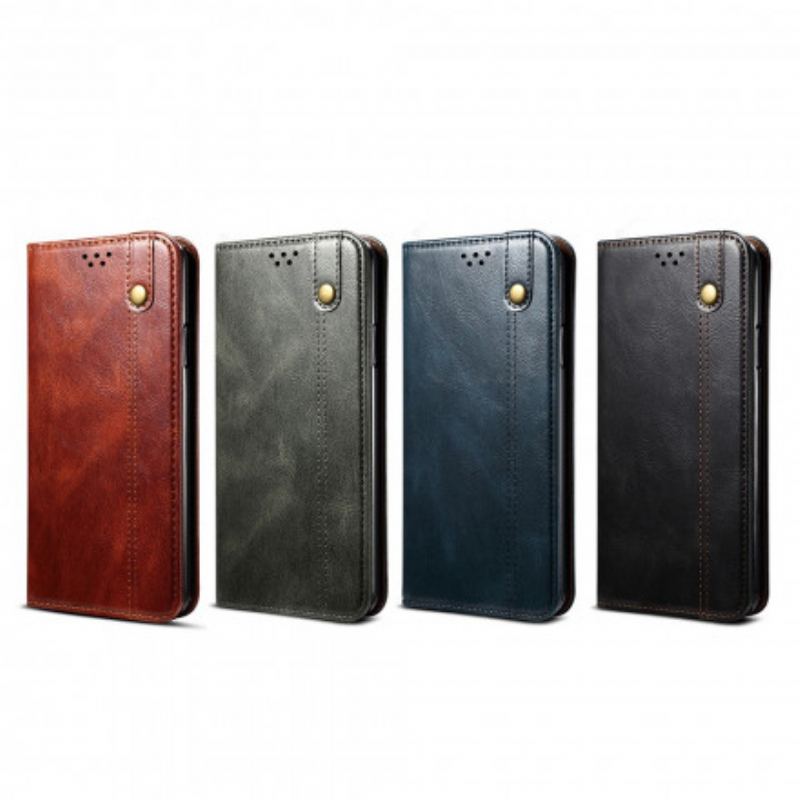 Capa De Celular Para iPhone 11 Pro Flip Couro Sintético Encerado