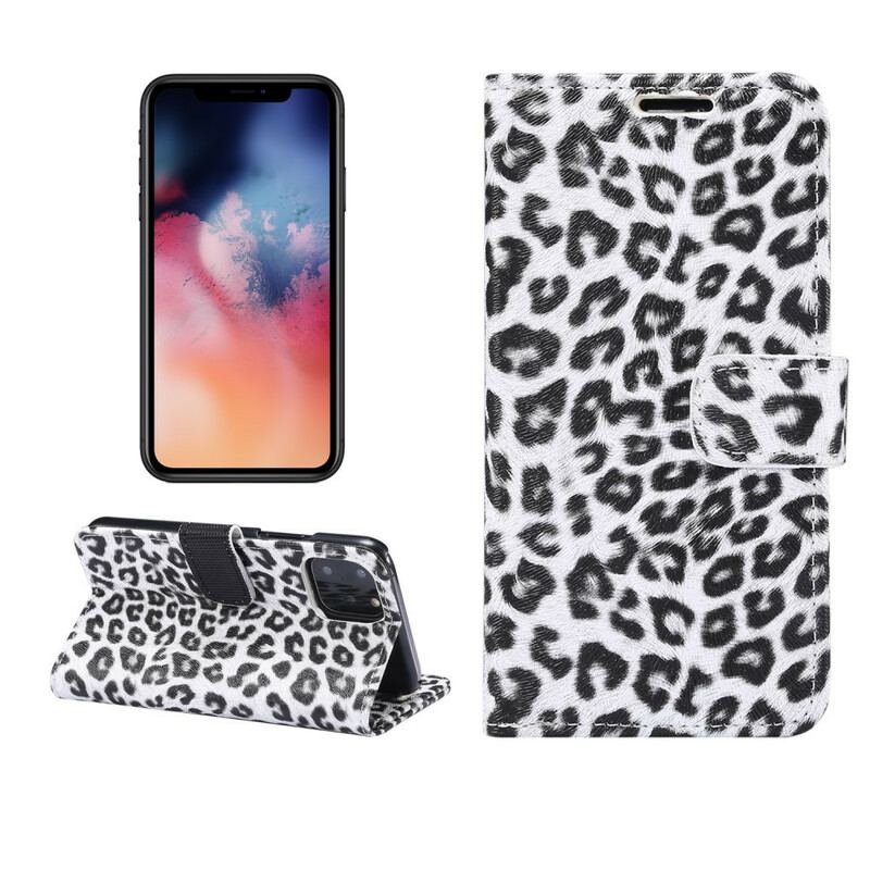 Capa De Couro Para iPhone 11 Pro Leopardo