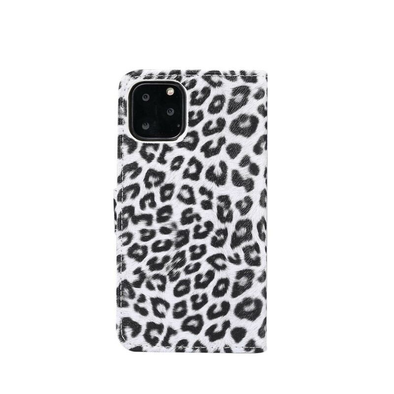 Capa De Couro Para iPhone 11 Pro Leopardo