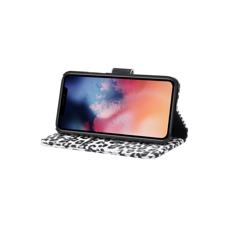 Capa De Couro Para iPhone 11 Pro Leopardo