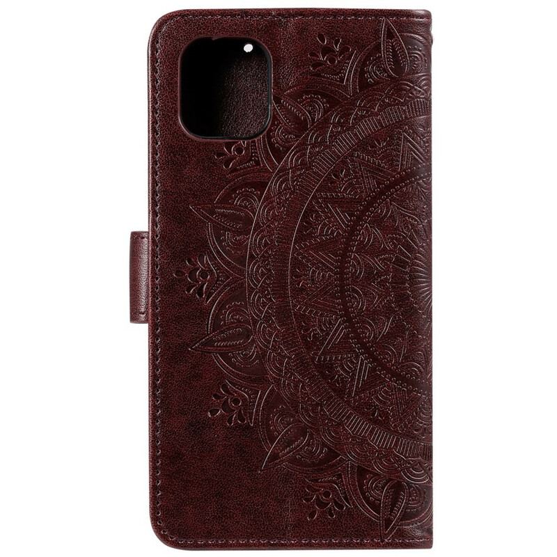 Capa De Couro Para iPhone 11 Pro Mandala Do Sol