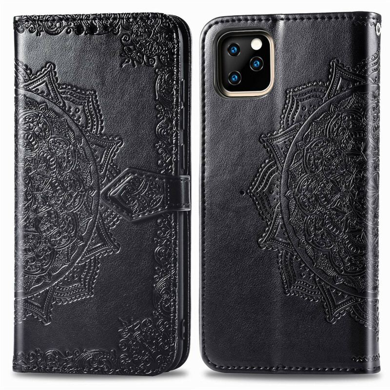 Capa Em Pele Para iPhone 11 Pro Mandala Idade Média