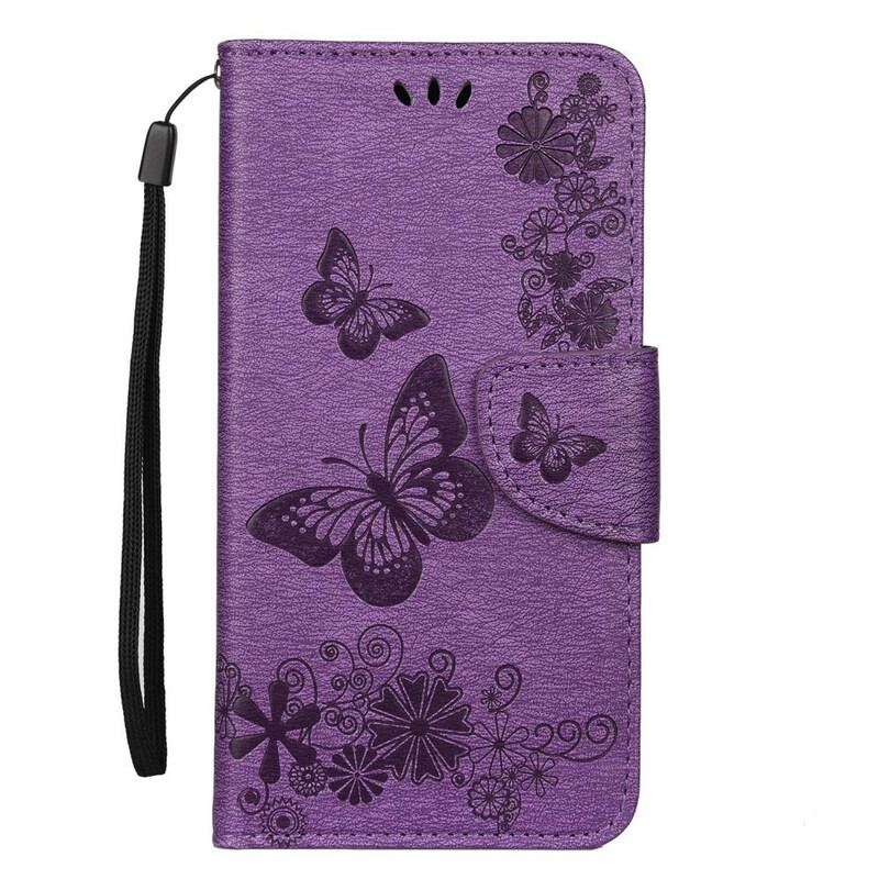 Capa Flip Para iPhone 11 Pro De Cordão Borboletas Esplêndidas