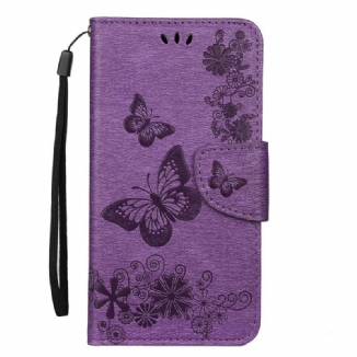 Capa Flip Para iPhone 11 Pro De Cordão Borboletas Esplêndidas