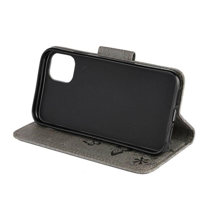 Capa Flip Para iPhone 11 Pro De Cordão Borboletas Esplêndidas