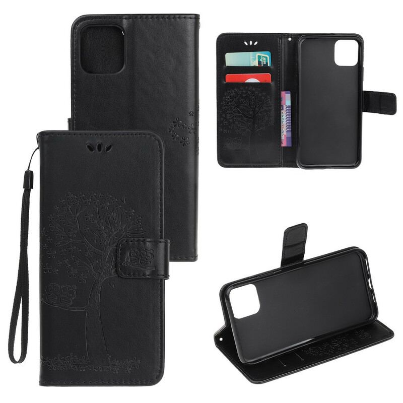 Capa Flip Para iPhone 11 Pro De Cordão Tanga E Corujas