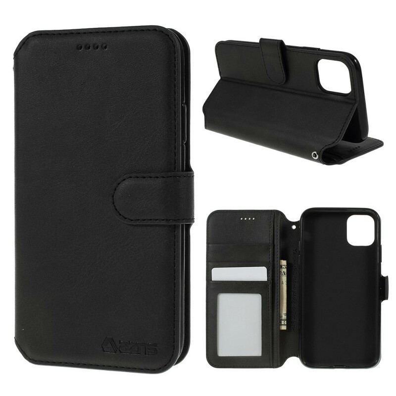 Capa Flip Para iPhone 11 Pro Efeito Couro Azns