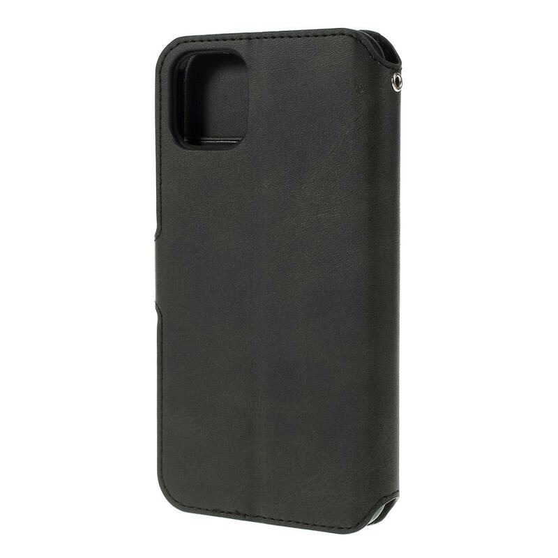 Capa Flip Para iPhone 11 Pro Efeito Couro Azns