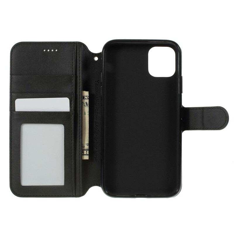 Capa Flip Para iPhone 11 Pro Efeito Couro Azns