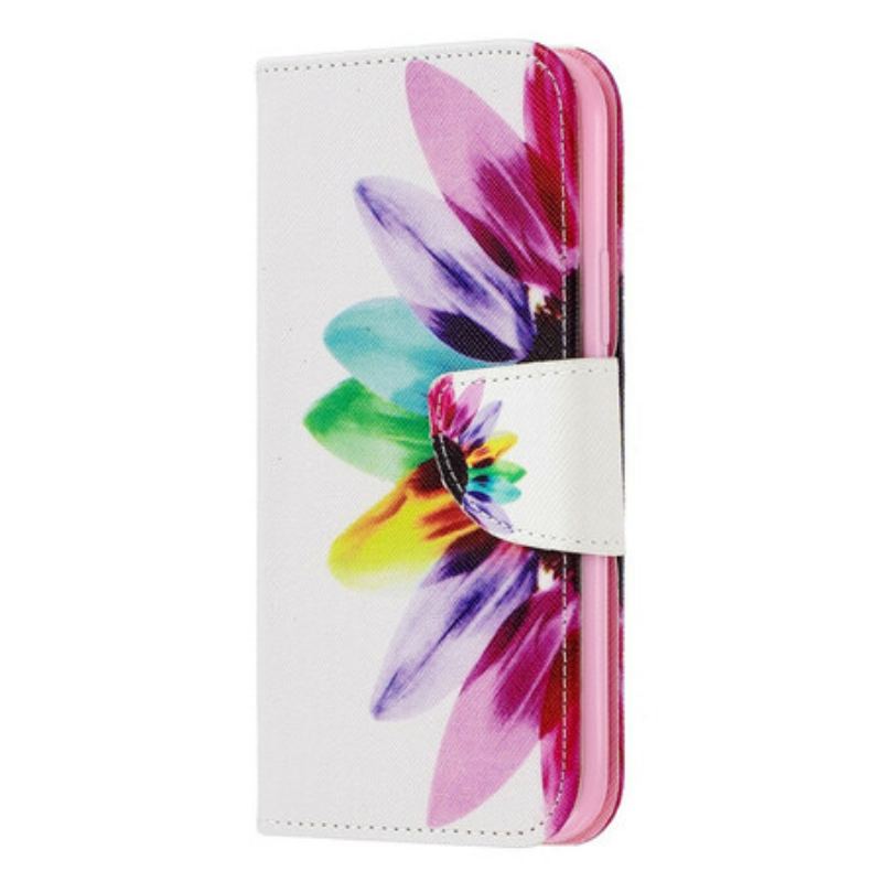 Capa Flip Para iPhone 11 Pro Flor Aquarela