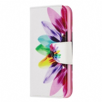 Capa Flip Para iPhone 11 Pro Flor Aquarela