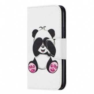 Capa Flip Para iPhone 11 Pro Panda Divertido