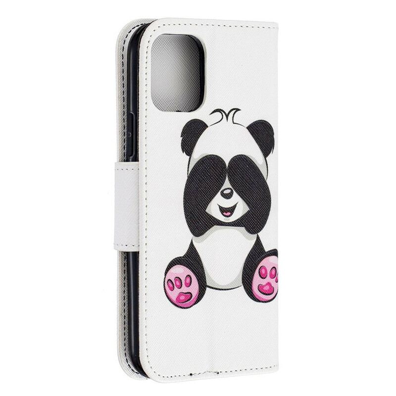 Capa Flip Para iPhone 11 Pro Panda Divertido