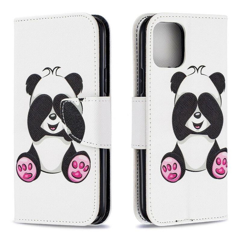 Capa Flip Para iPhone 11 Pro Panda Divertido