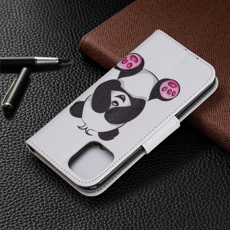 Capa Flip Para iPhone 11 Pro Panda Divertido