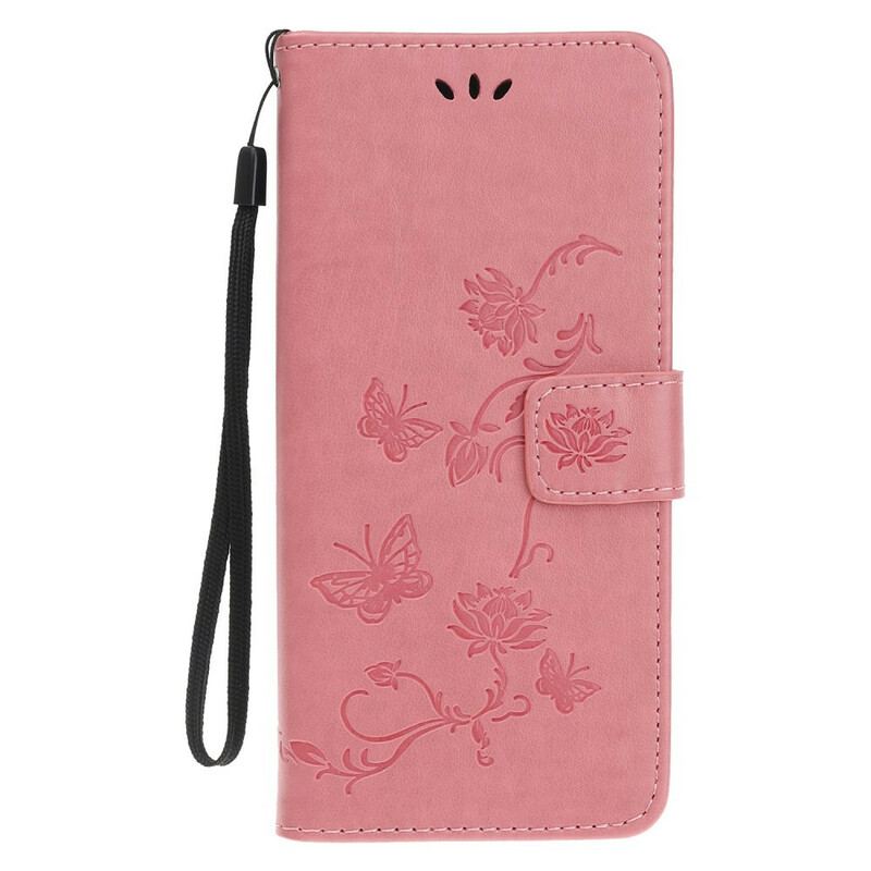 Capa Folio Para iPhone 11 Pro De Cordão Strappy Floral