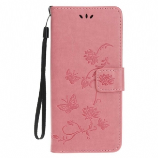 Capa Folio Para iPhone 11 Pro De Cordão Strappy Floral