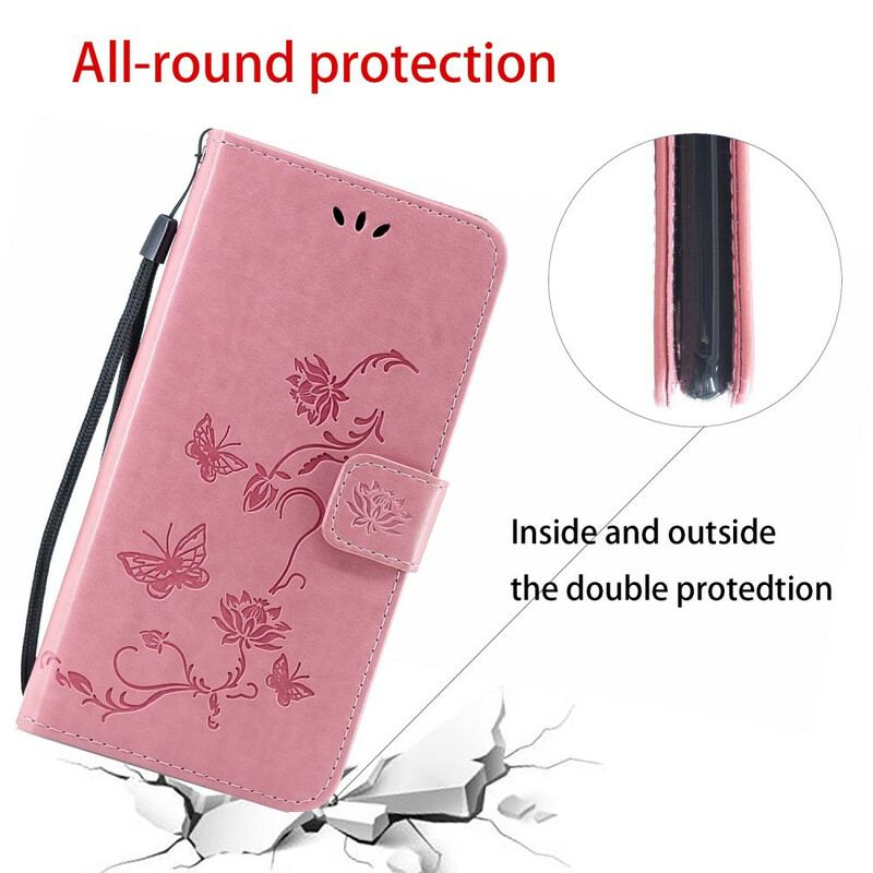 Capa Folio Para iPhone 11 Pro De Cordão Strappy Floral