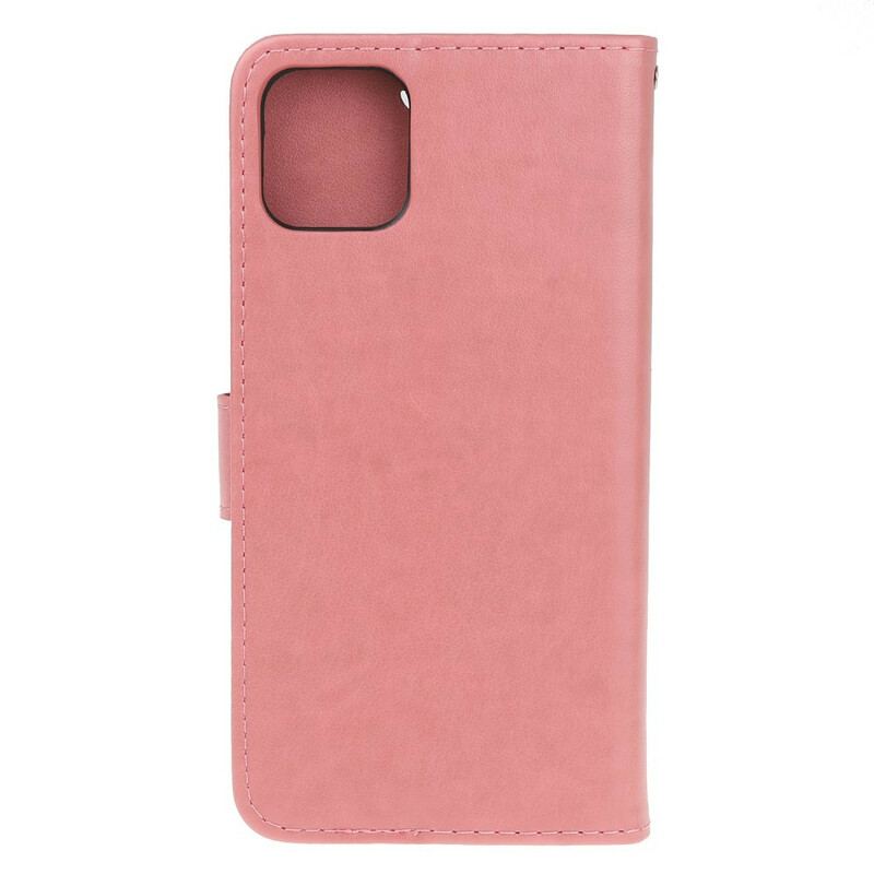 Capa Folio Para iPhone 11 Pro De Cordão Strappy Floral