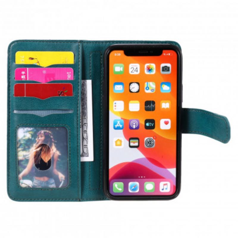 Capa Folio Para iPhone 11 Pro Titular De Cartão Multifuncional Para 10