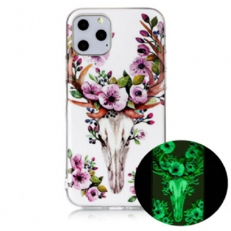 Capa Para iPhone 11 Pro Alce Floral Fluorescente