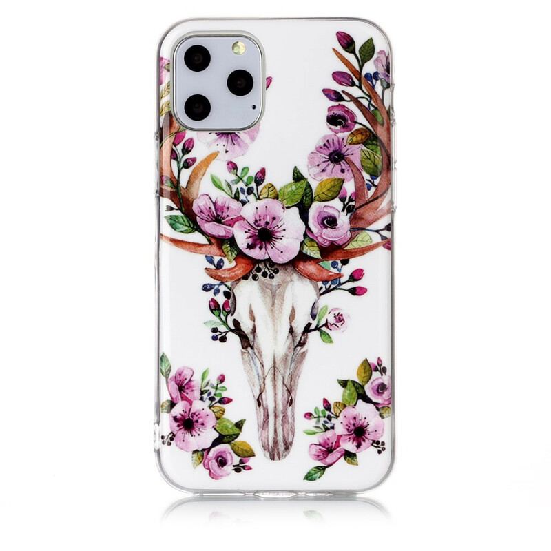 Capa Para iPhone 11 Pro Alce Floral Fluorescente