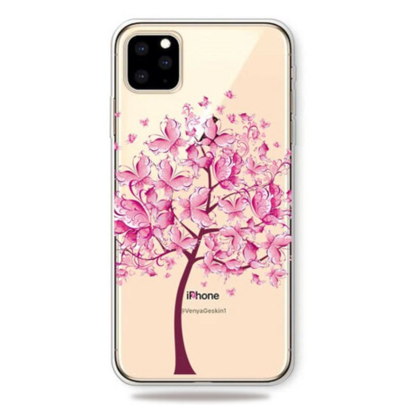 Capa Para iPhone 11 Pro Árvore Cor-de-rosa