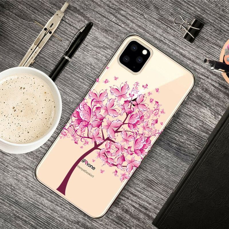 Capa Para iPhone 11 Pro Árvore Cor-de-rosa